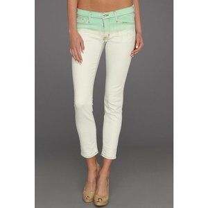 $189 HUDSON JEANS Crop KRISTA Super  SKINNY Jeans PALE JADE ( 26 )